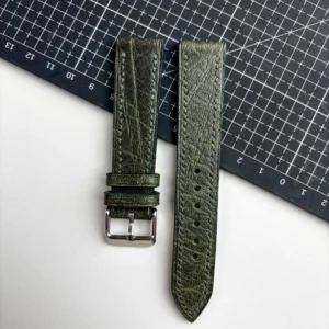 cassido green waxy leather watch strap