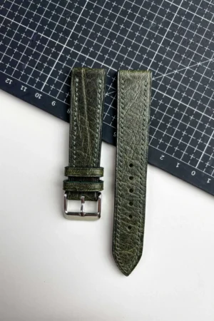 cassido green waxy leather watch strap