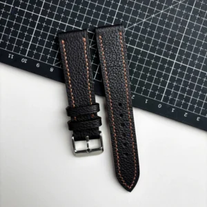 indian pebble grain leather watch strap by nakshara
