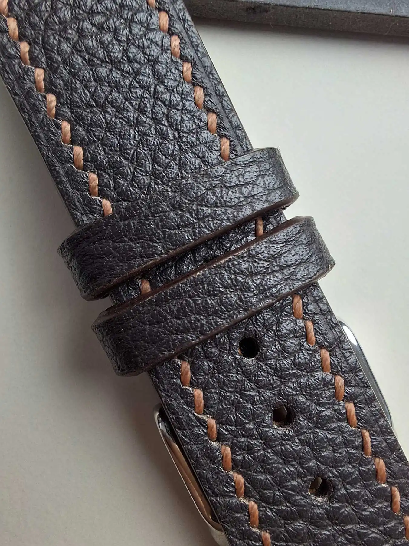 indian pebble grain leather watch strap by nakshara stitching indian pebble grain leather watch strap by nakshara stitching