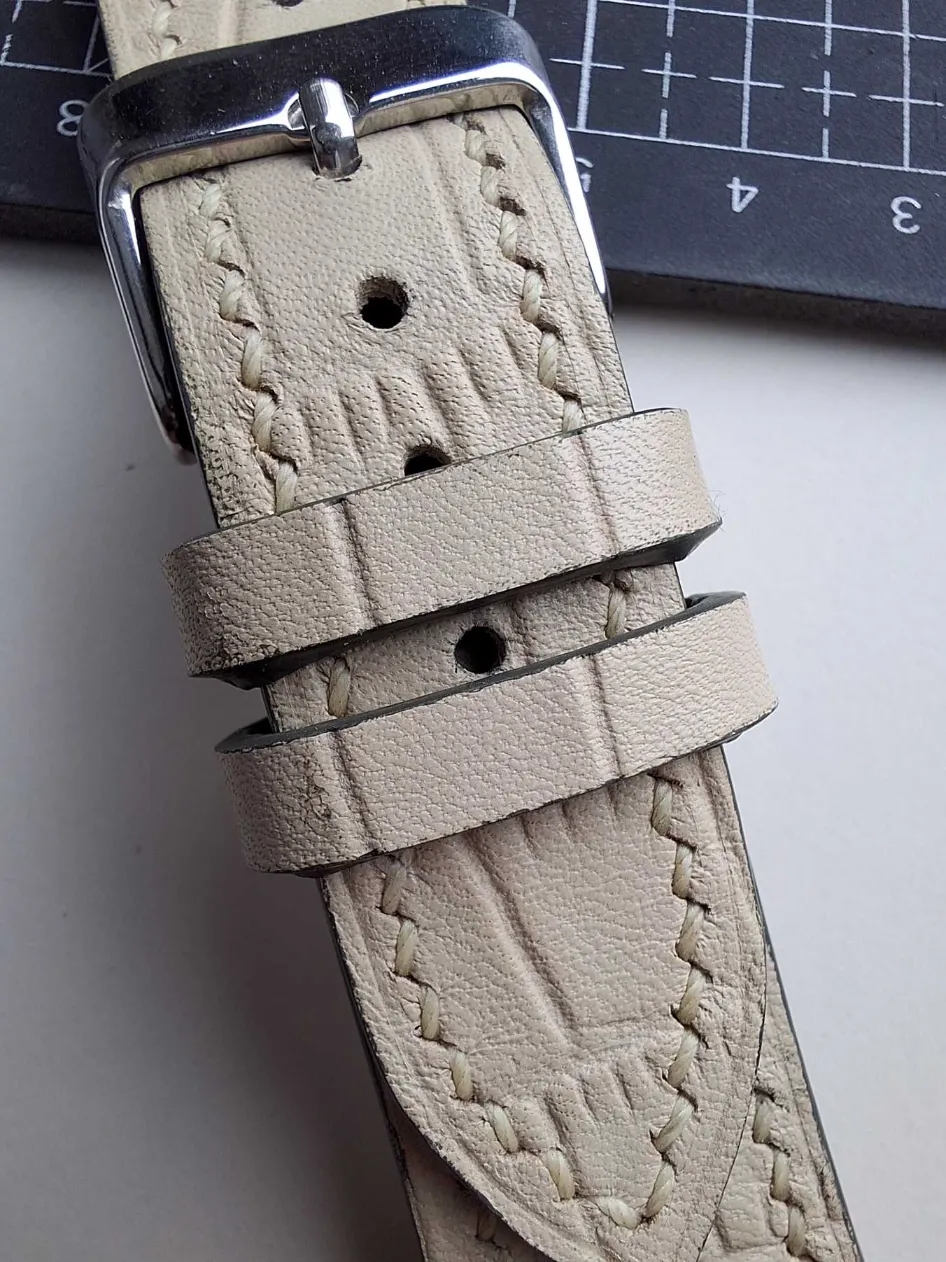 italian alligator embossed strap nakshara detail italian alligator embossed strap nakshara detail