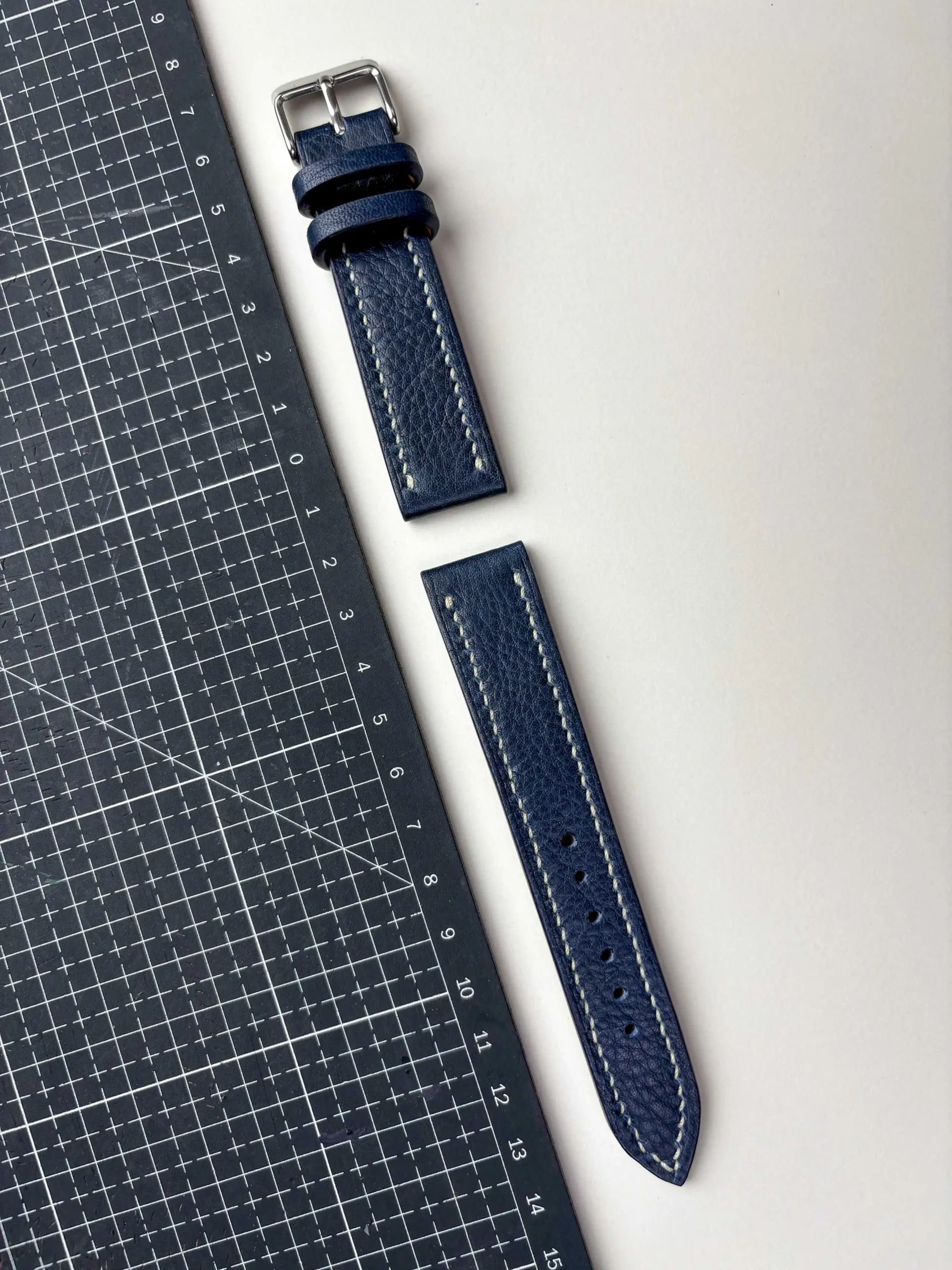 premium navy blue togo leather watch strap terra lining nakshara strap full premium navy blue togo leather watch strap terra lining nakshara strap full