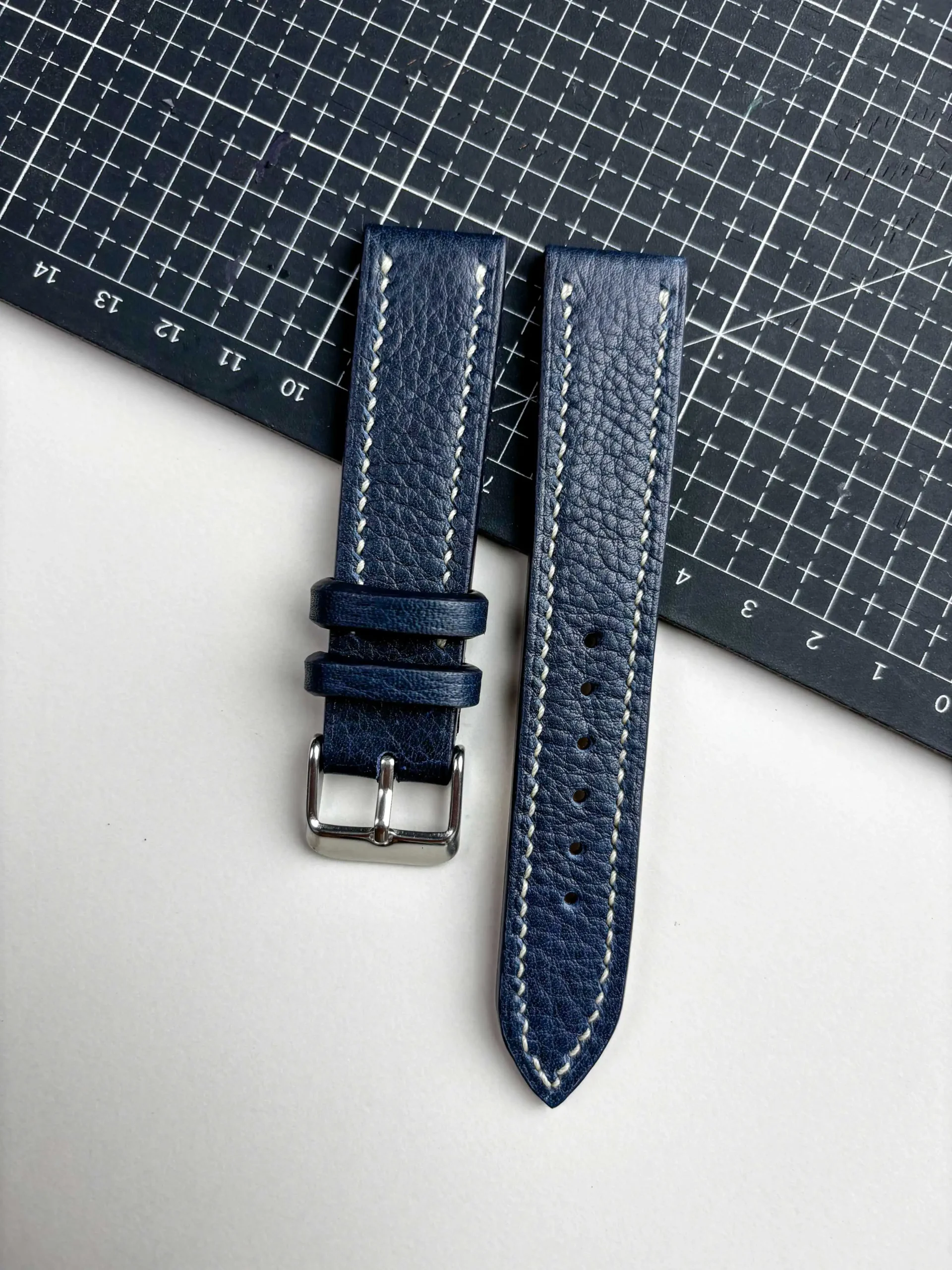 premium navy blue togo leather watch strap terra lining nakshara premium navy blue togo leather watch strap terra lining nakshara