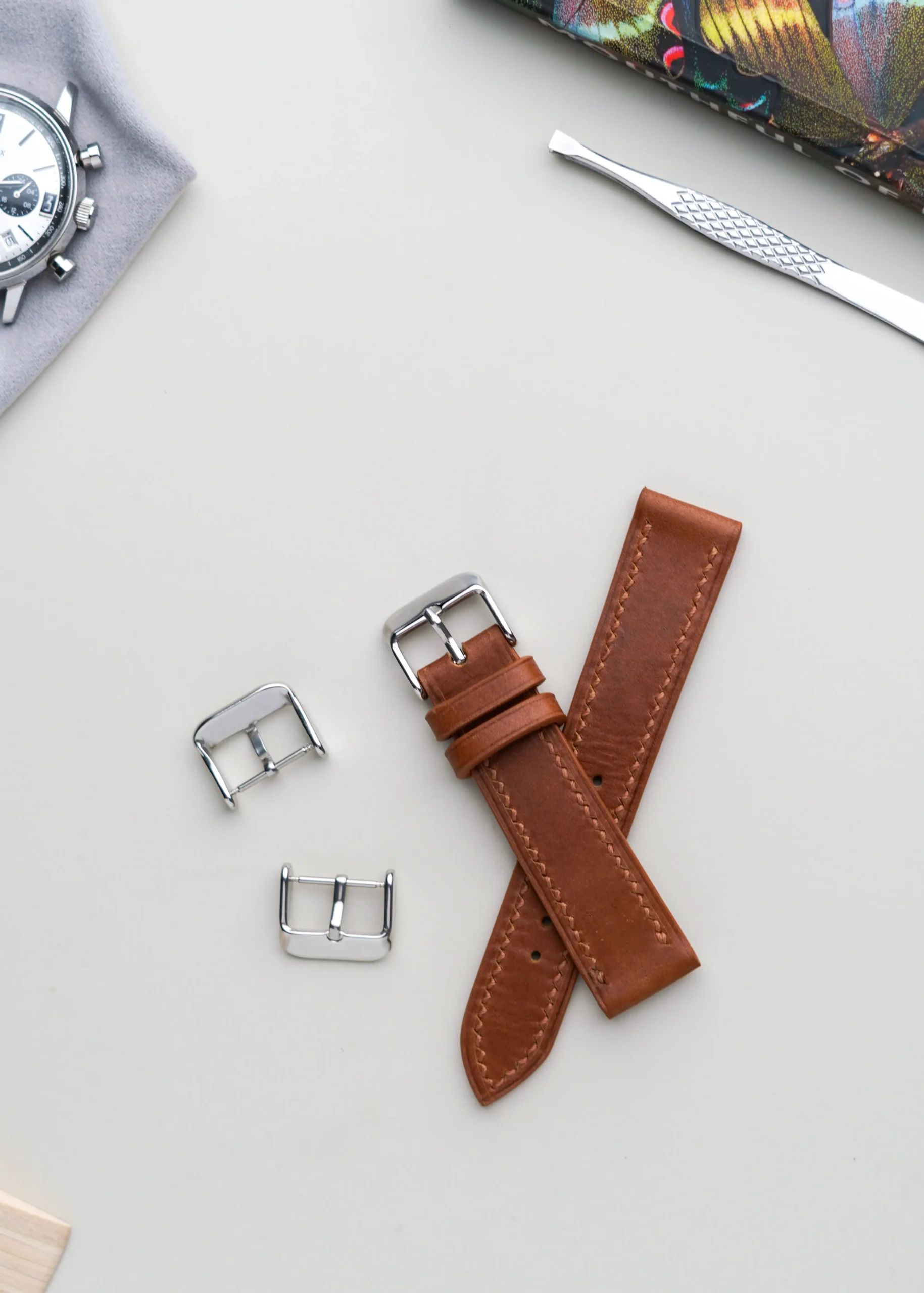 Polished Signature Buckle Nakshara buckle worn on wrist