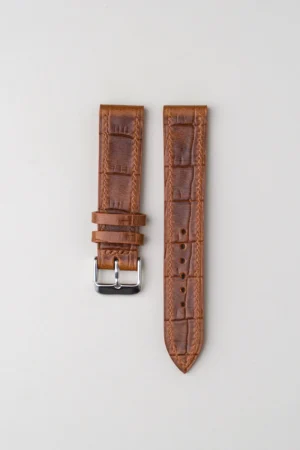 brown croco embossed strap