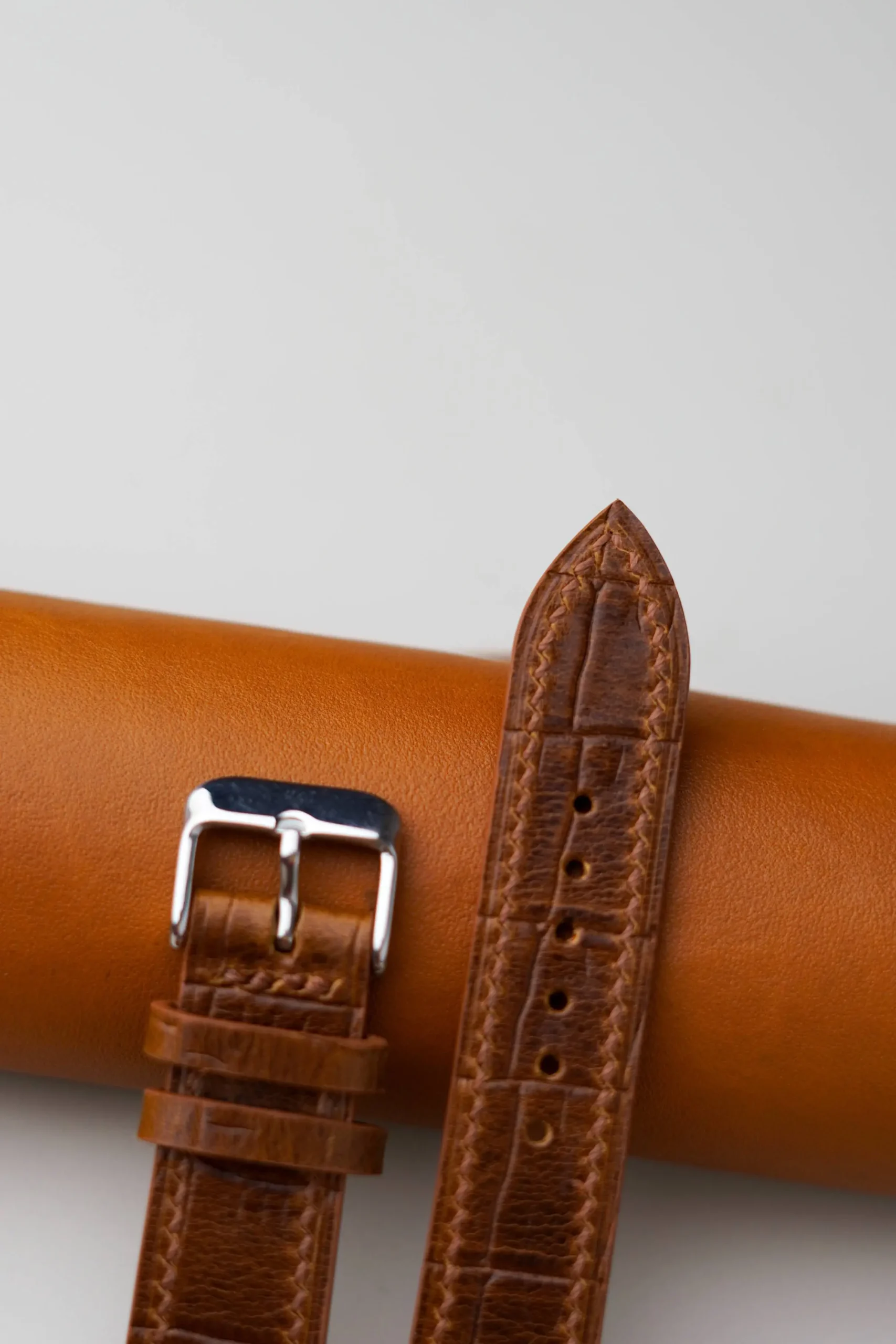 brown croco embossed strap nakshara buckel brown croco embossed strap nakshara buckel