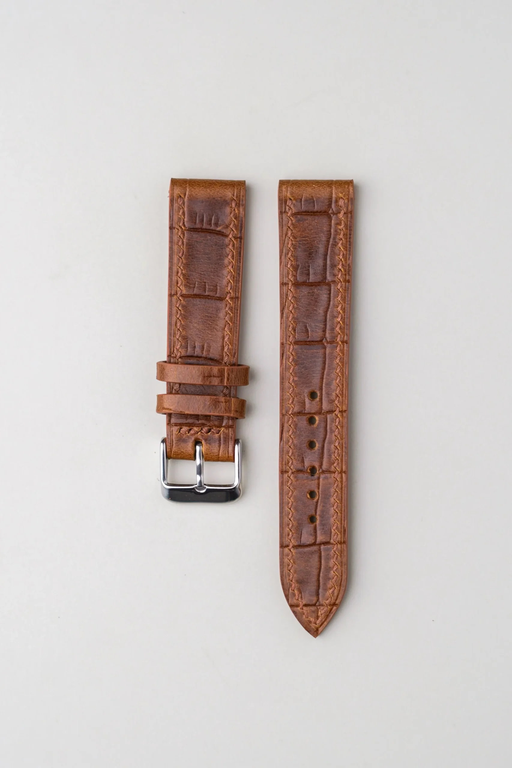 brown croco embossed strap brown croco embossed strap