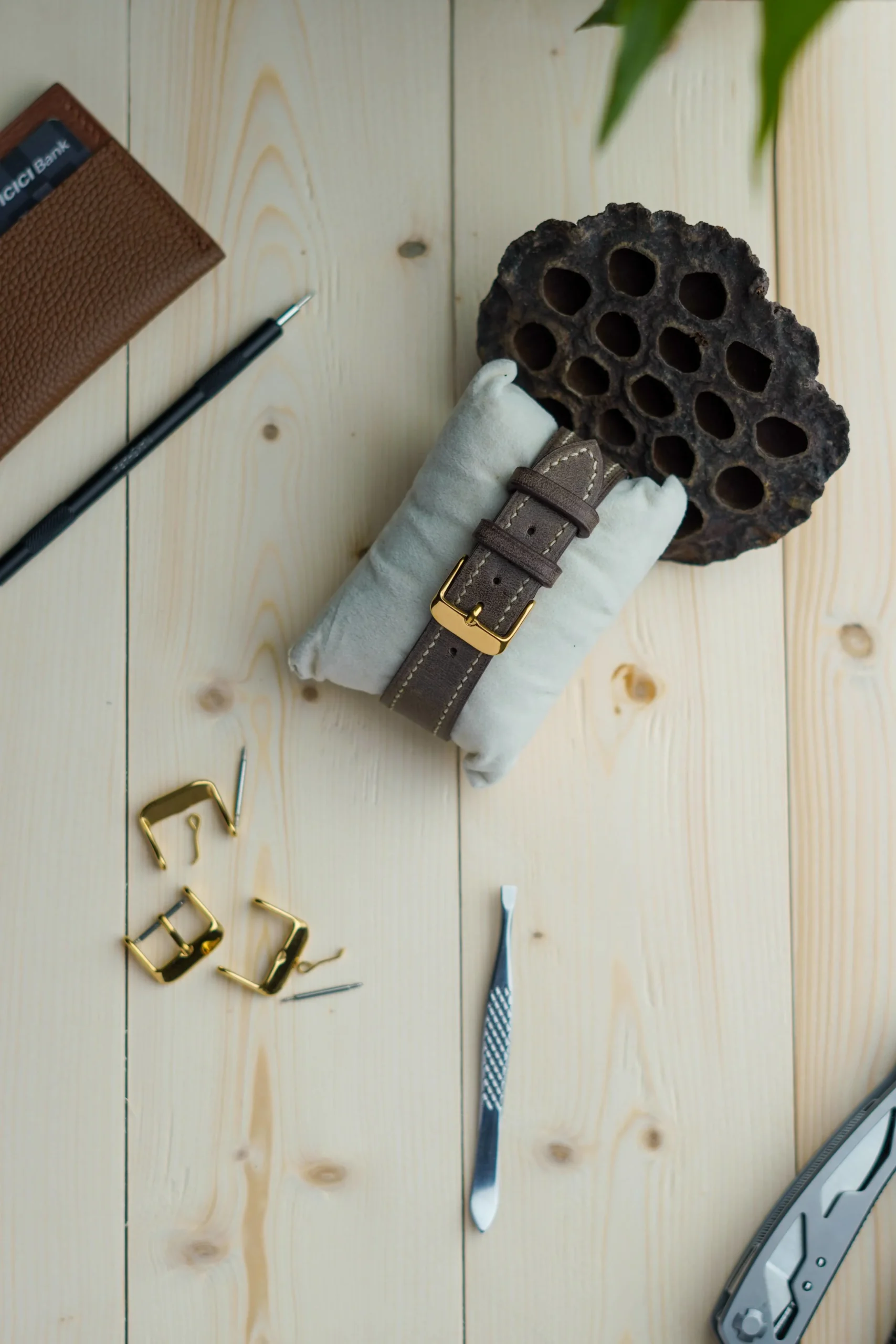 Nakshara buckle worn on wrist